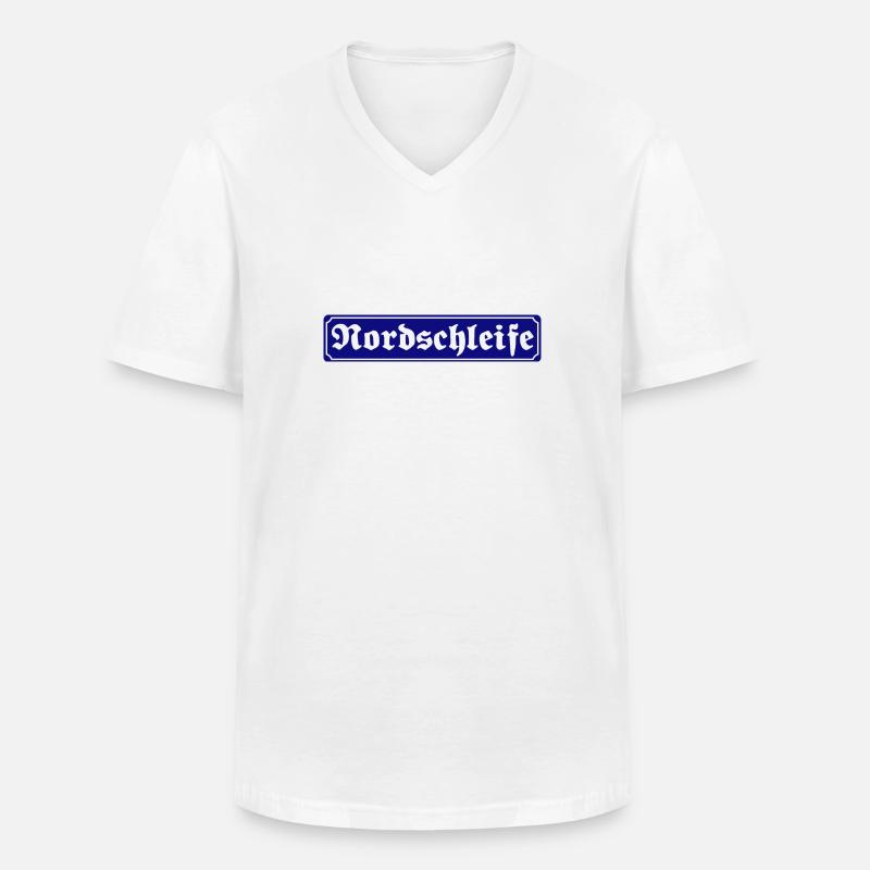 Nordschleife - Männer-T-Shirt mit V-Ausschnitt - Weiß