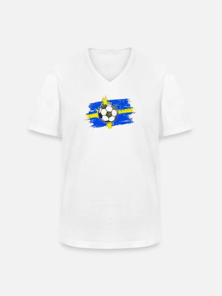 Football Sweden 02 - Men's V-Neck T-Shirt - white