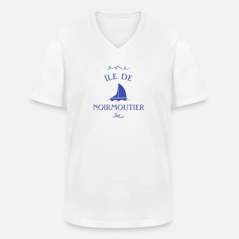 Noirmoutier Inselboot - Männer-T-Shirt mit V-Ausschnitt - Weiß