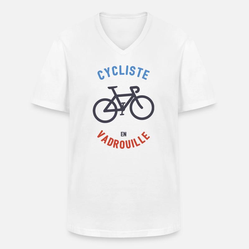 Radfahrer im Mopp - Männer-T-Shirt mit V-Ausschnitt - Weiß