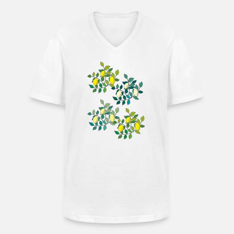 zitronen 4fach - Männer-T-Shirt mit V-Ausschnitt - Weiß