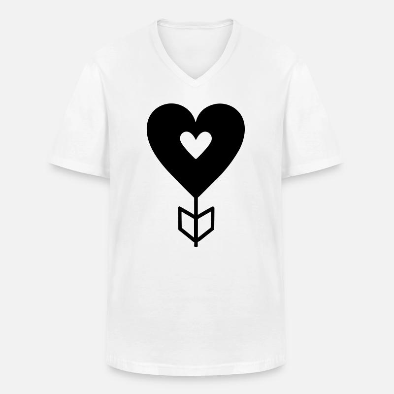 Herz-Pfeil - Männer-T-Shirt mit V-Ausschnitt - Weiß