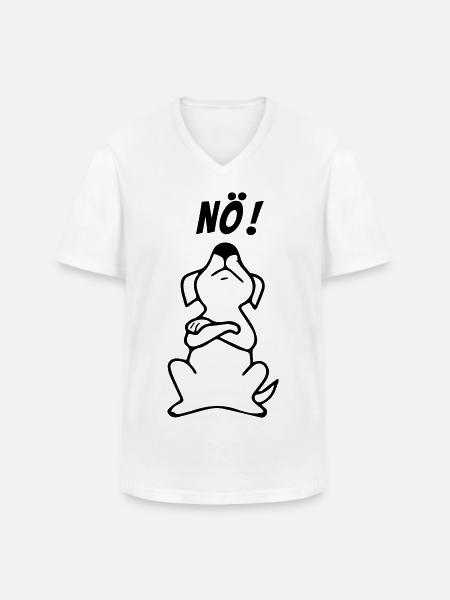Hund nö - Männer-T-Shirt mit V-Ausschnitt - Weiß