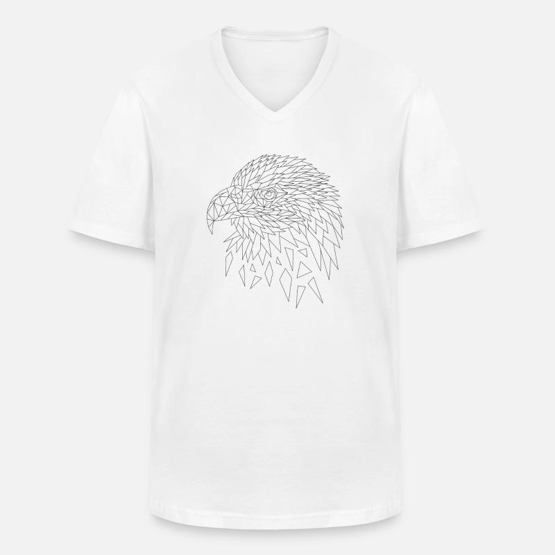 Sea eagle eagle polygons - Men's V-Neck T-Shirt - white