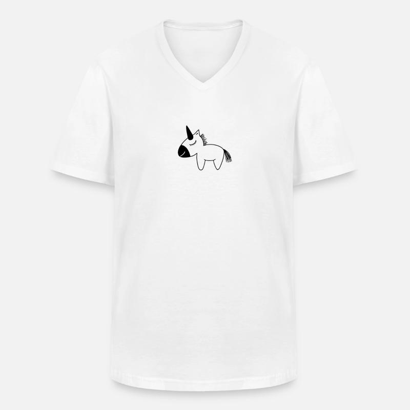 Süßes kleines Einhorn - Männer-T-Shirt mit V-Ausschnitt - Weiß