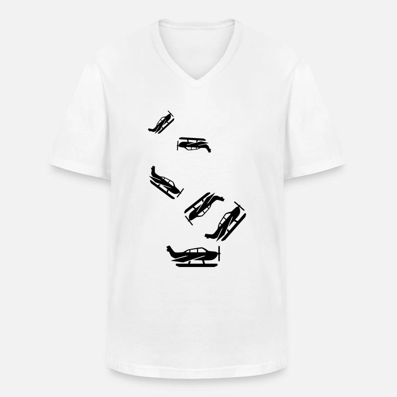 Flugzeug symbol - Männer-T-Shirt mit V-Ausschnitt - Weiß