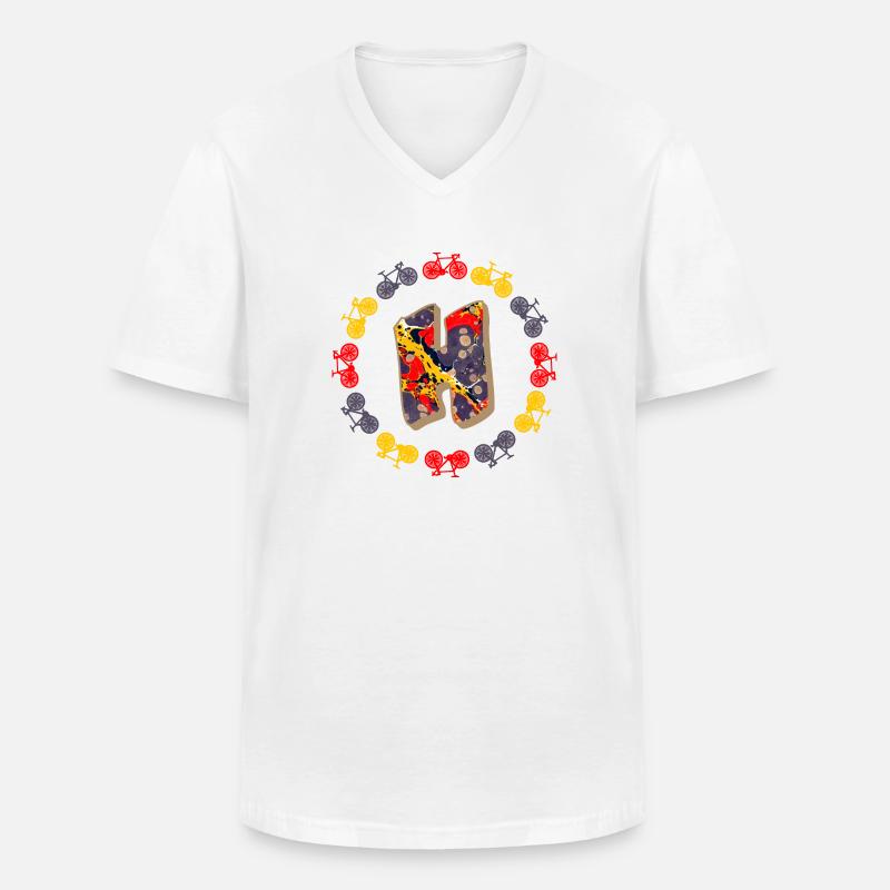 fahrrad e 202 h - Männer-T-Shirt mit V-Ausschnitt - Weiß