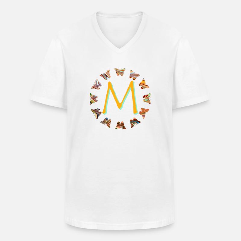 schmetterlinge e 56 m - Männer-T-Shirt mit V-Ausschnitt - Weiß