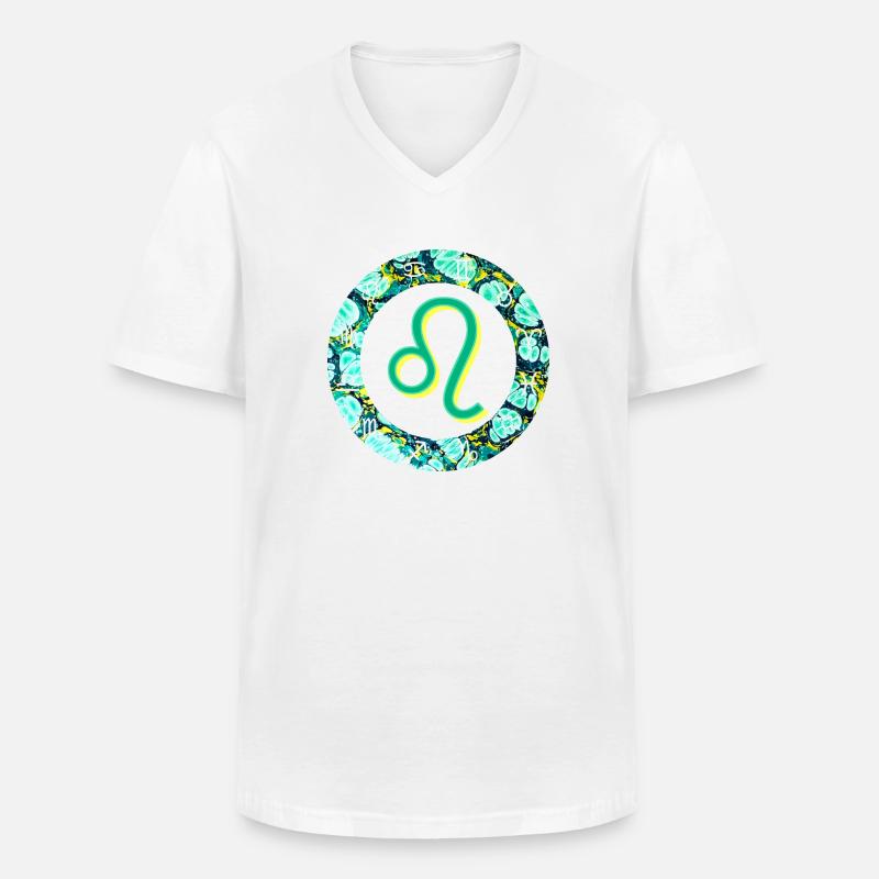 löwe e 241 - Männer-T-Shirt mit V-Ausschnitt - Weiß