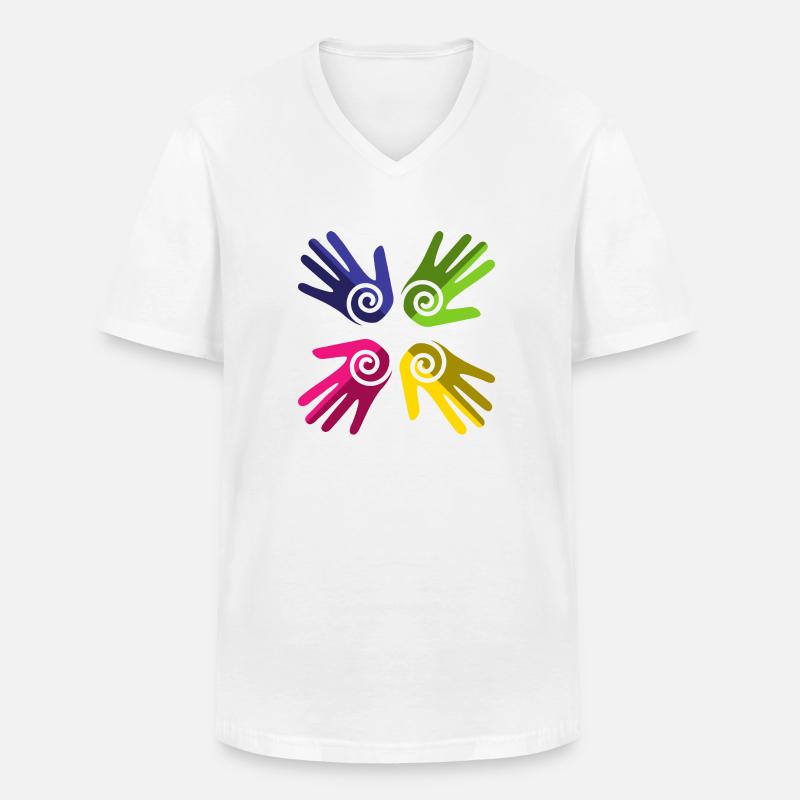 Pride Regenbogenfahne LGBT - Männer-T-Shirt mit V-Ausschnitt - Weiß