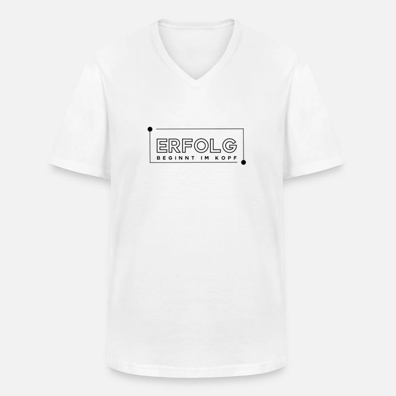 Erfolg beginnt im kopf - Männer-T-Shirt mit V-Ausschnitt - Weiß