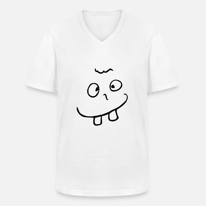 Nerd Face - Männer-T-Shirt mit V-Ausschnitt - Weiß