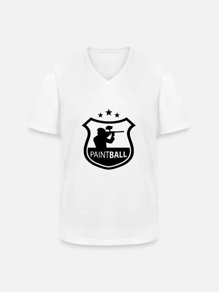 paintball - Männer-T-Shirt mit V-Ausschnitt - Weiß