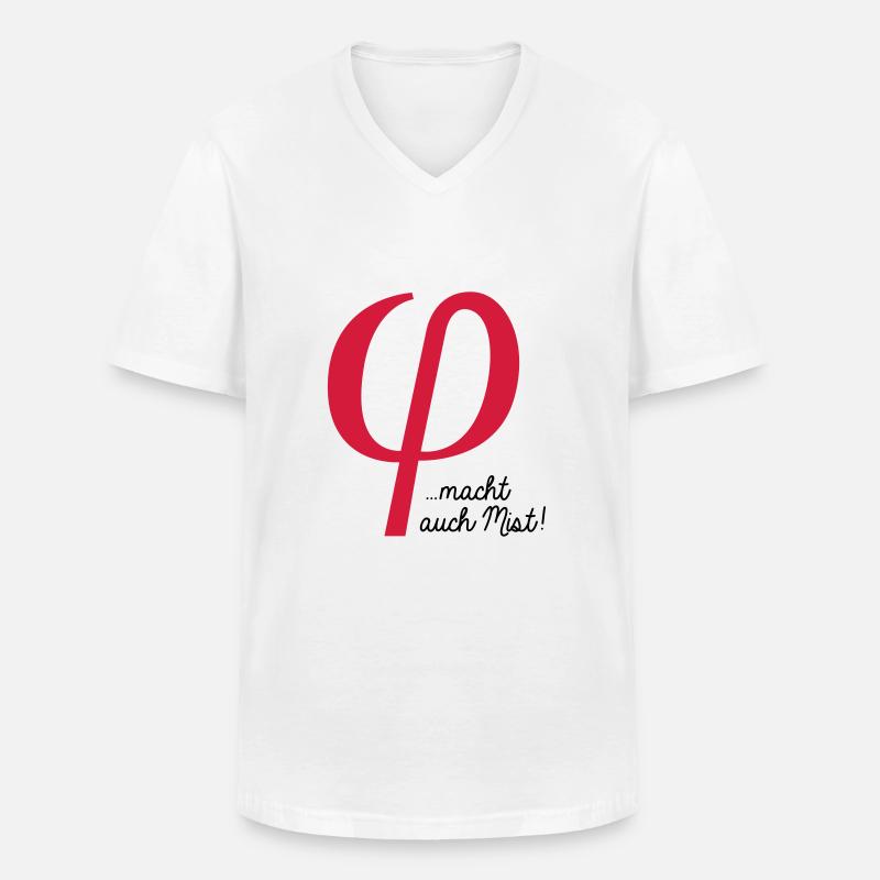 klein phi macht auch Mist - Männer-T-Shirt mit V-Ausschnitt - Weiß