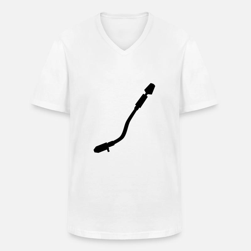 Turntable - Männer-T-Shirt mit V-Ausschnitt - Weiß
