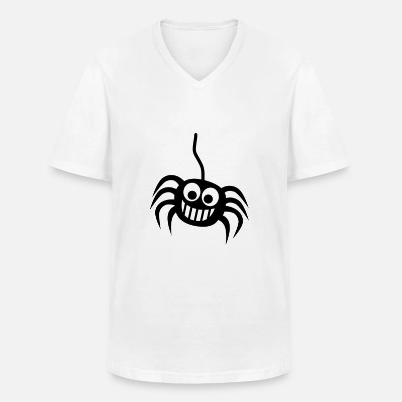 Spinne - Männer-T-Shirt mit V-Ausschnitt - Weiß