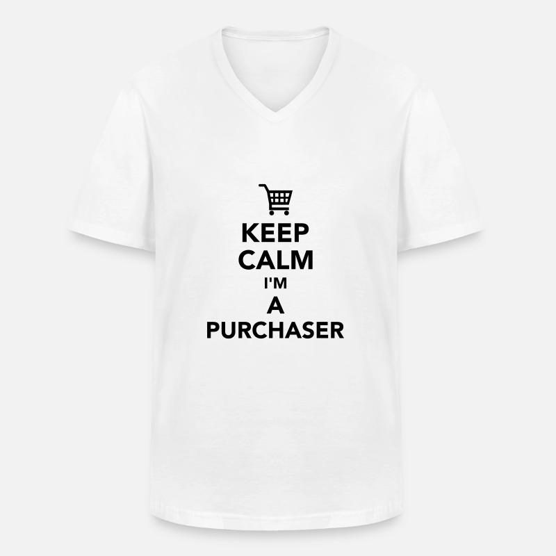 Einkäufer - Männer-T-Shirt mit V-Ausschnitt - Weiß