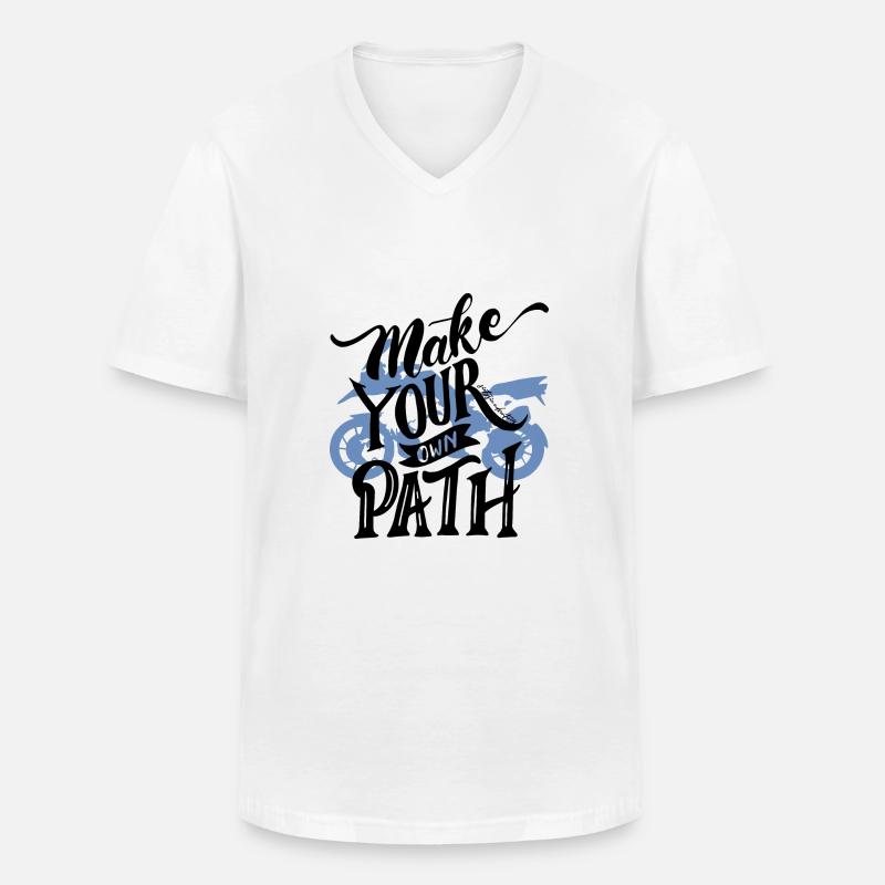 66Adventures - Make Your Own Path - Männer-T-Shirt mit V-Ausschnitt - Weiß