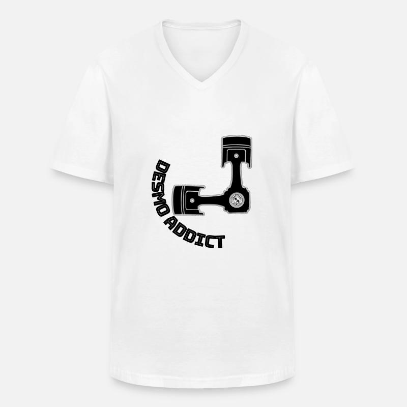 DesmoAddict - der Name ist Programm - Männer-T-Shirt mit V-Ausschnitt - Weiß