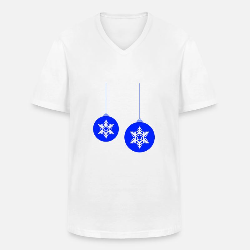 Weihnachtskugeln Stern - Männer-T-Shirt mit V-Ausschnitt - Weiß