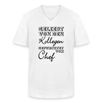 Geliebt von den Kollegen Geschenk - Männer-T-Shirt mit V-Ausschnitt - Weiß - Vorne - AI Model Male 185 light (185cm)