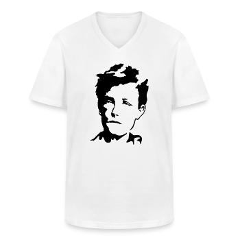 Rimbaud - T-shirt col V Homme - blanc - Devant - AI Model Male 185 light (185cm)