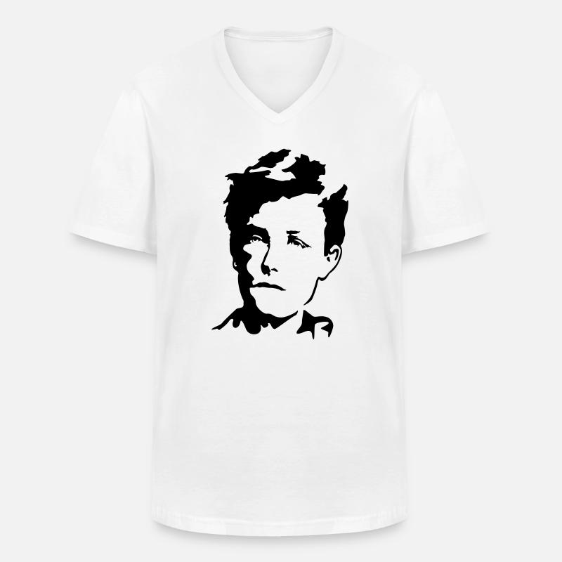Rimbaud - Männer-T-Shirt mit V-Ausschnitt - Weiß