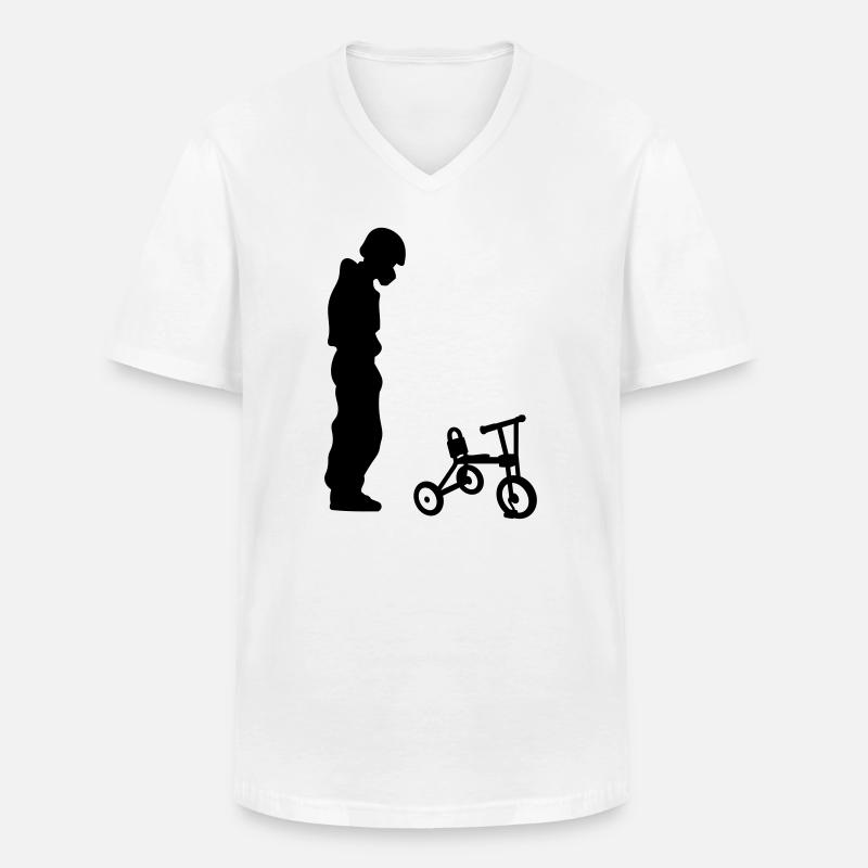 Biker - Männer-T-Shirt mit V-Ausschnitt - Weiß