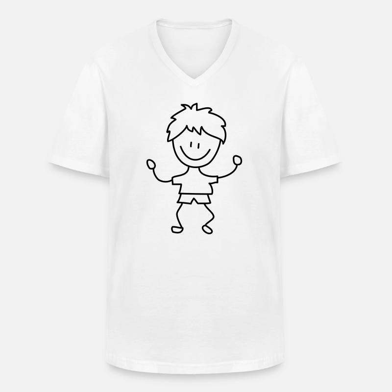 kind junge kindergarten - Männer-T-Shirt mit V-Ausschnitt - Weiß