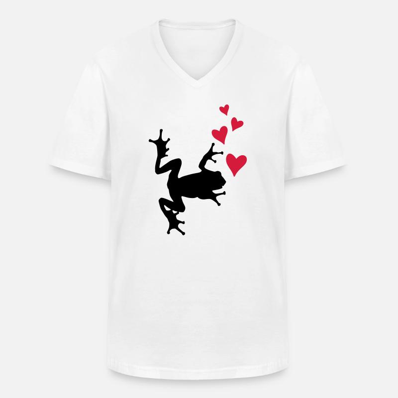 frosch silhouette herz - Männer-T-Shirt mit V-Ausschnitt - Weiß