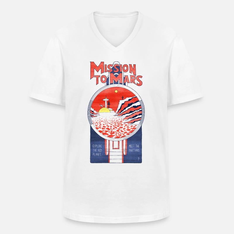Mission zum Mars - Männer-T-Shirt mit V-Ausschnitt - Weiß