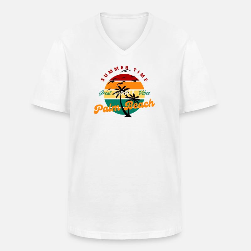 Great Summer - Männer-T-Shirt mit V-Ausschnitt - Weiß