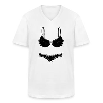 BH und Slip Dessous-Logo für den Laden - Männer-T-Shirt mit V-Ausschnitt - Weiß - Vorne - AI Model Male 185 light (185cm)