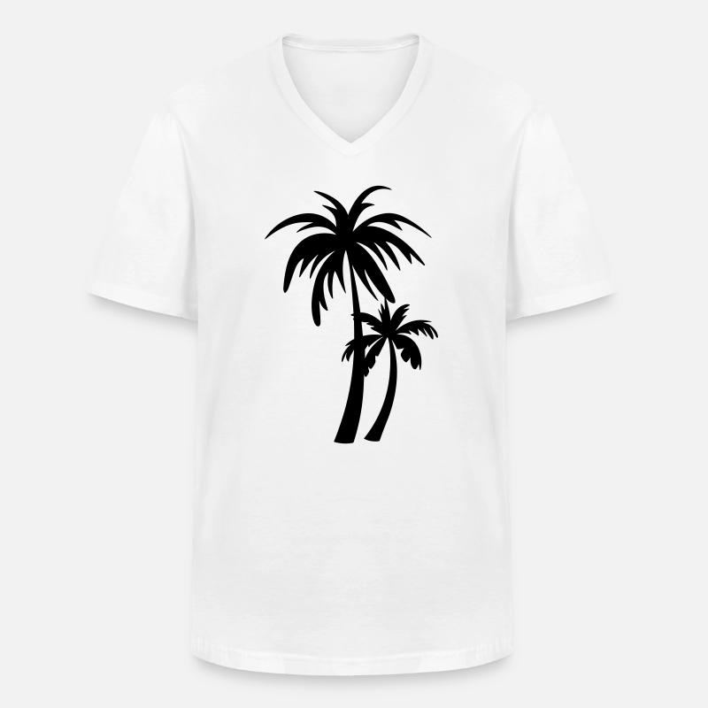 Palme - Männer-T-Shirt mit V-Ausschnitt - Weiß