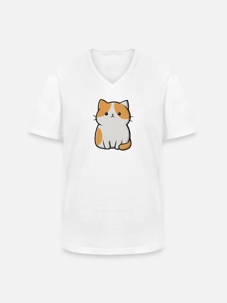 cute cat, pet - Men's V-Neck T-Shirt - white