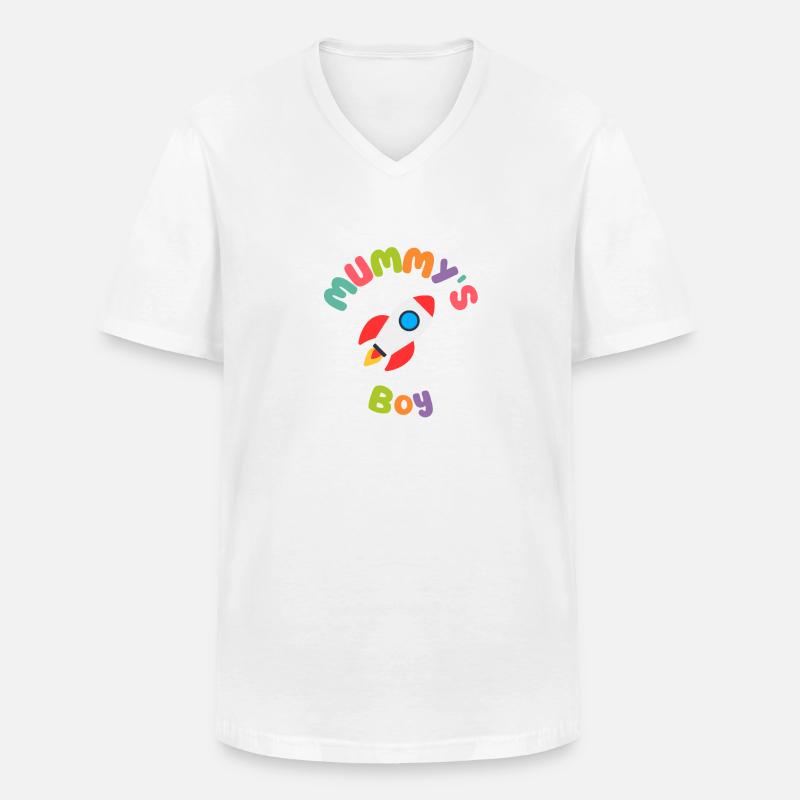 Mummys Junge Rakete - Männer-T-Shirt mit V-Ausschnitt - Weiß