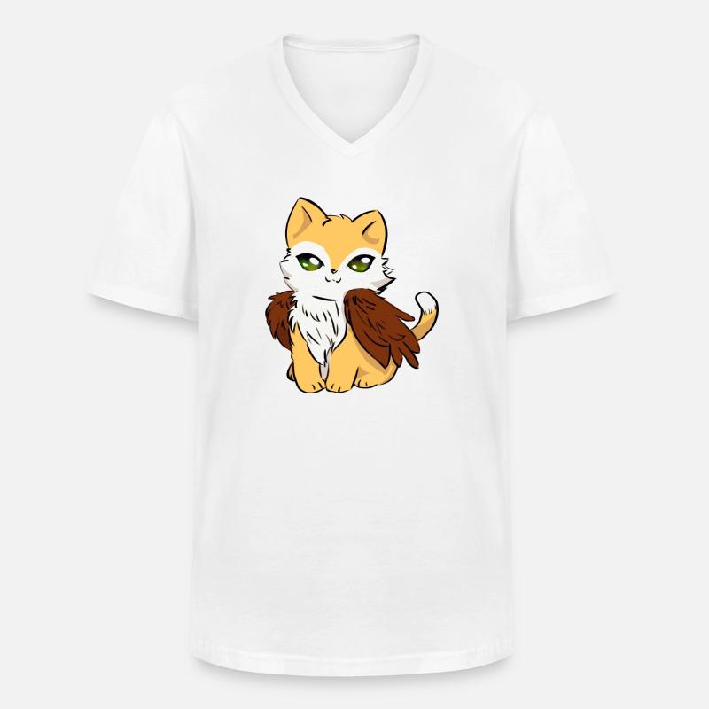 Prayvy - Männer-T-Shirt mit V-Ausschnitt - Weiß