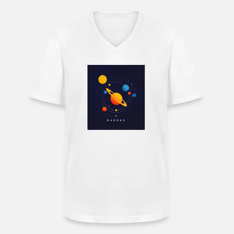 Bauhas Planetensystem - Männer-T-Shirt mit V-Ausschnitt - Weiß