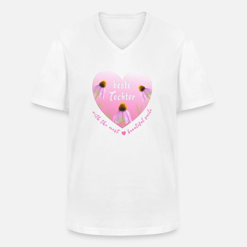 beste Tochter - Männer-T-Shirt mit V-Ausschnitt - Weiß