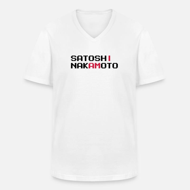 Ich bin Satoshi Nakamoto - Männer-T-Shirt mit V-Ausschnitt - Weiß