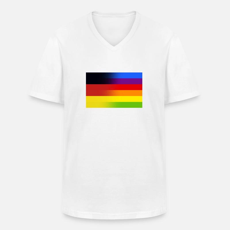 Pride Deutschland - Männer-T-Shirt mit V-Ausschnitt - Weiß