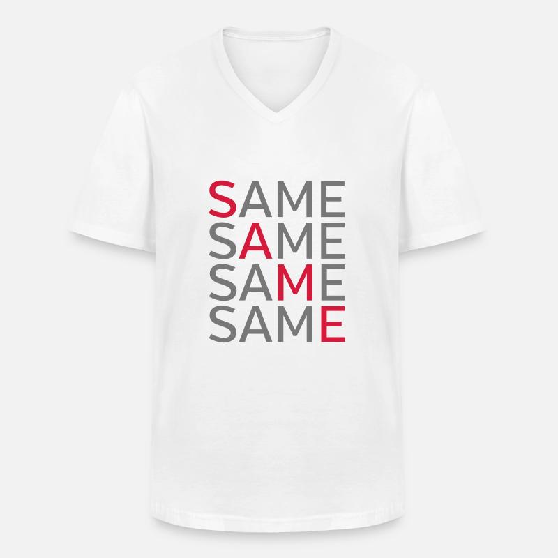 Same Same Same Same - T-shirt col V Homme - blanc