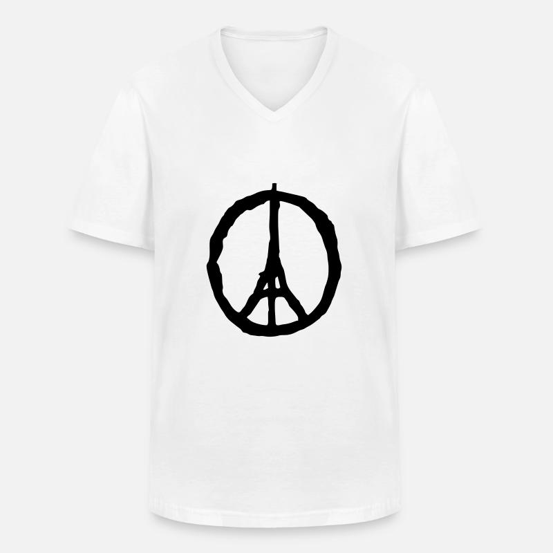 peace paris - Männer-T-Shirt mit V-Ausschnitt - Weiß