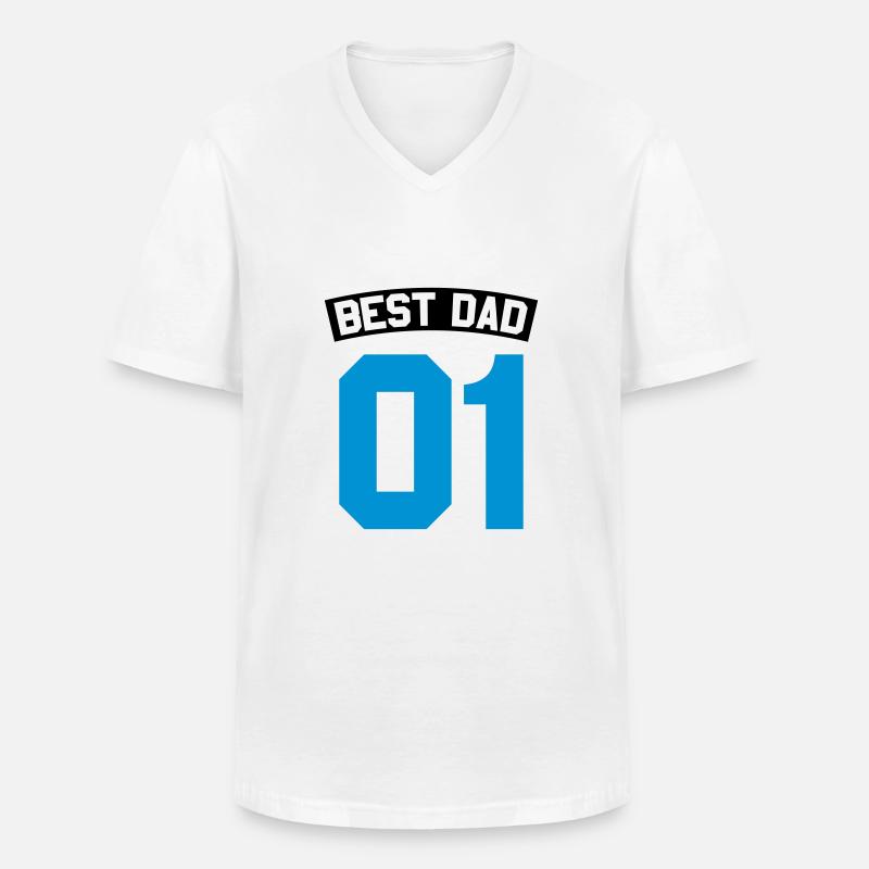Best Dad - Männer-T-Shirt mit V-Ausschnitt - Weiß