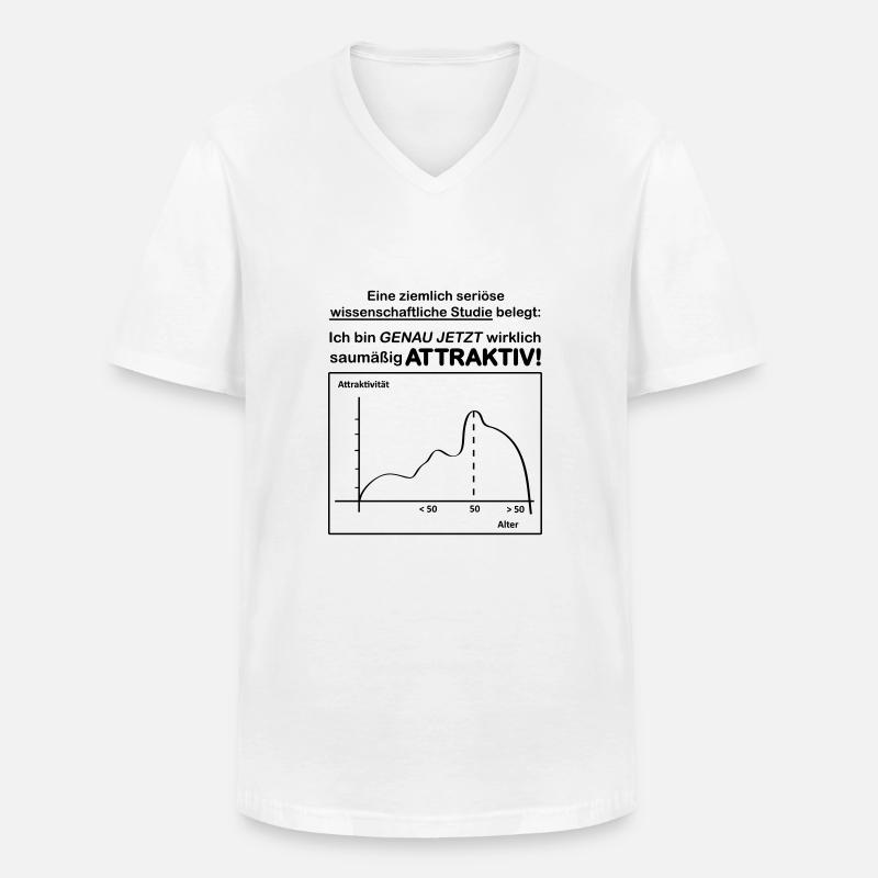 Stastik Studie 50 - Männer-T-Shirt mit V-Ausschnitt - Weiß