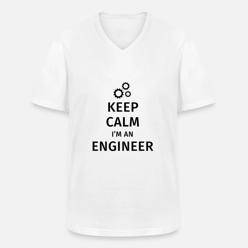 Keep Calm I'm an Engineer - Männer-T-Shirt mit V-Ausschnitt - Weiß