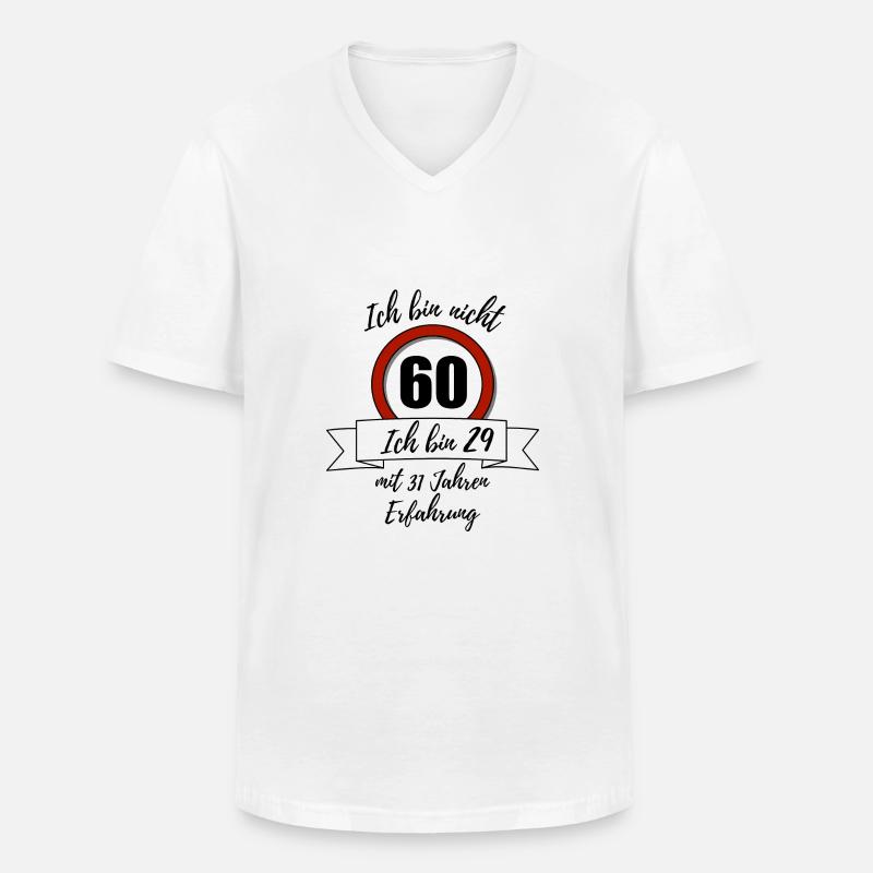 Ich bin nicht 60! - Männer-T-Shirt mit V-Ausschnitt - Weiß