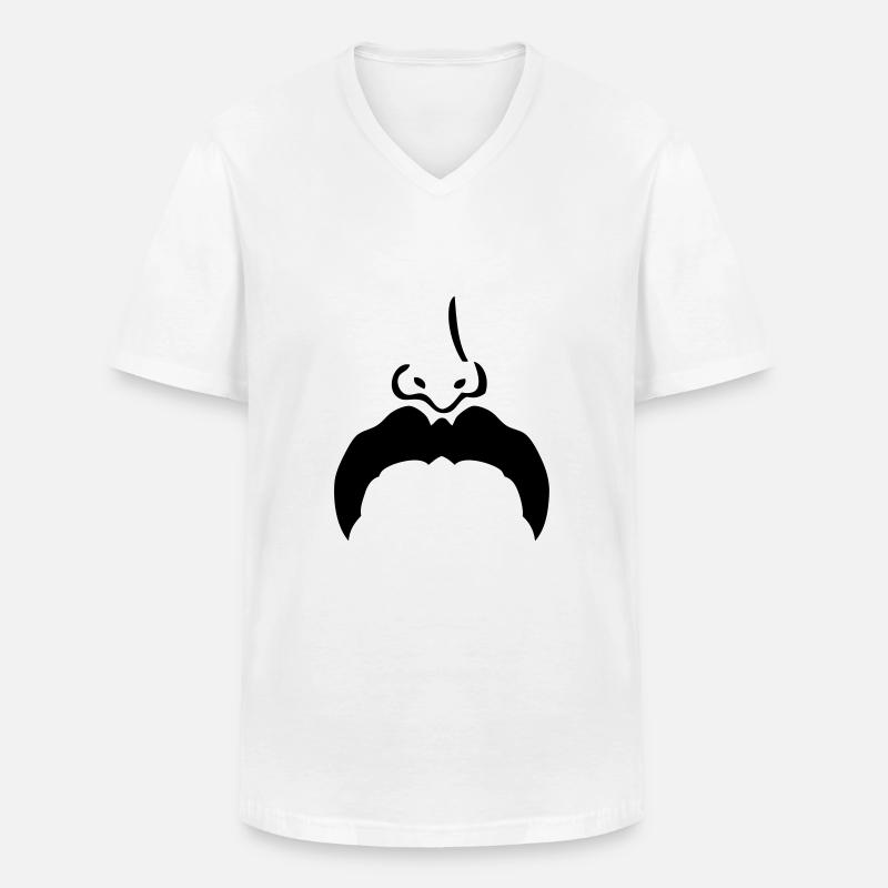 Schnurrbart Schnurrbart Nase nose7 - Männer-T-Shirt mit V-Ausschnitt - Weiß