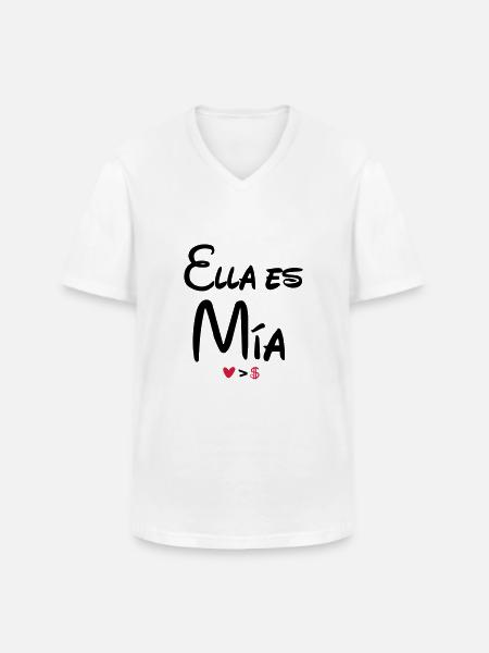 ella_es_mia - Men's V-Neck T-Shirt - white