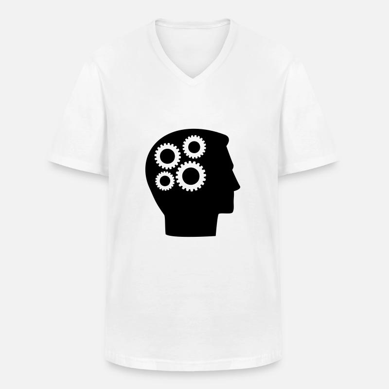 Kopf - Männer-T-Shirt mit V-Ausschnitt - Weiß
